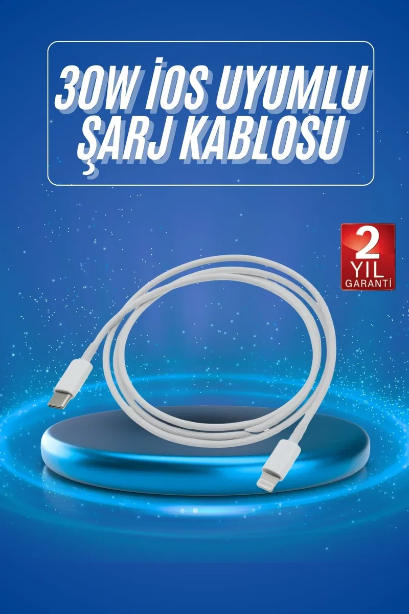 Type-C Ligtning 30W İOS Şarj Kablosu Hızlı Şarj Kablosu