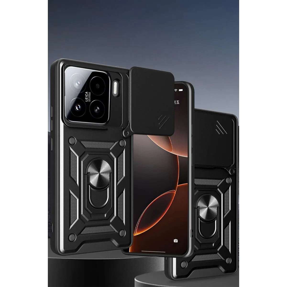 Xiaomi Mi 15 Kılıf Pars Lens Yüzüklü Silikon - Kırmızı
