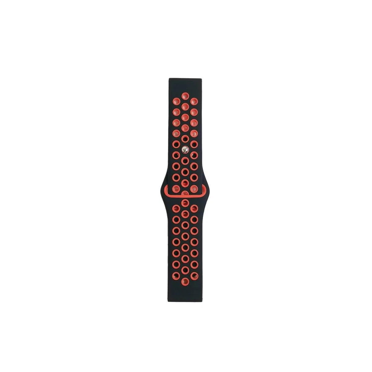 Watch 20mm Spor Delikli Kordon - Siyah-kırmızı