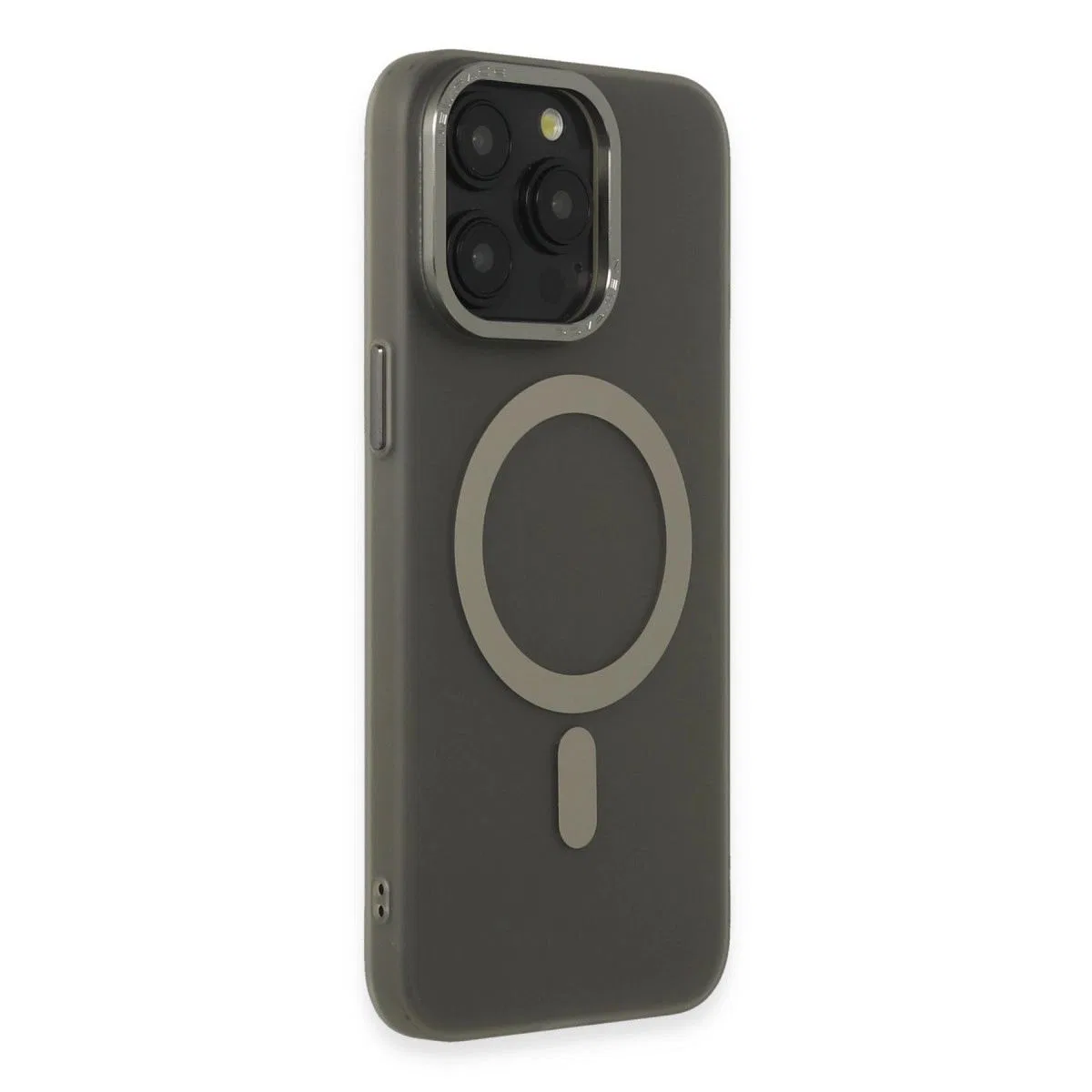 Apple İphone 15 Pro Max Kılıf Lodos Magneticsafe Mat Kapak - Titan Gri