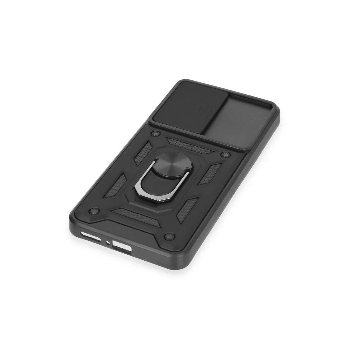 Xiaomi Mi 12t Pro Kılıf Pars Lens Yüzüklü Silikon - Siyah