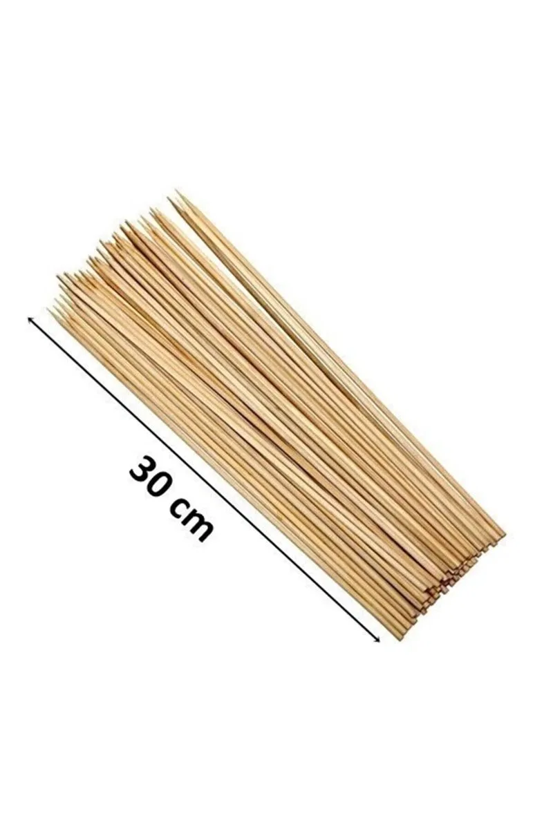 Ahşap Çöp Şiş Çubuğu 30 Cm - 50 Adet mudanis