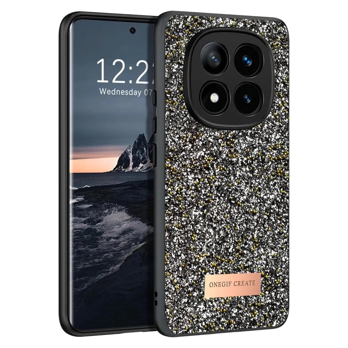 Onegif Xiaomi Redmi Note 14 Pro 4g Bright Simli Kapak - Gümüş