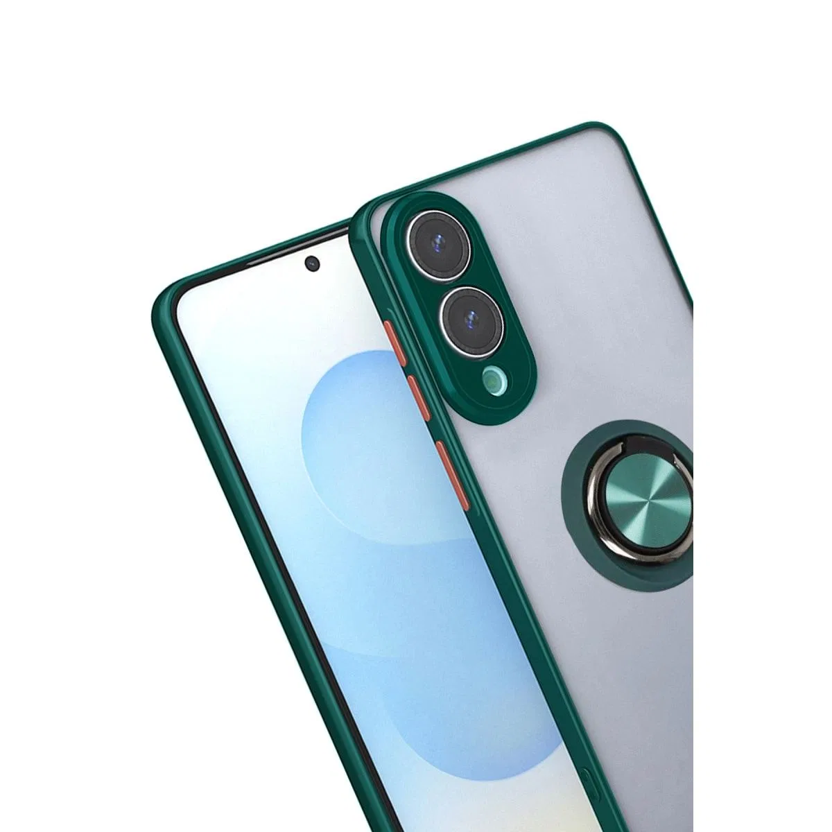 Samsung Galaxy S25 Edge Kılıf Montreal Yüzüklü Silikon Kapak - Yeşil