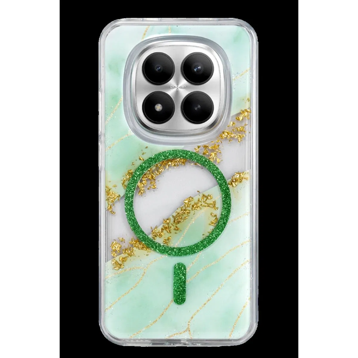 Onegif Xiaomi Redmi Note 15 4g Lotus Simli Magsafe Kapak - Yeşil