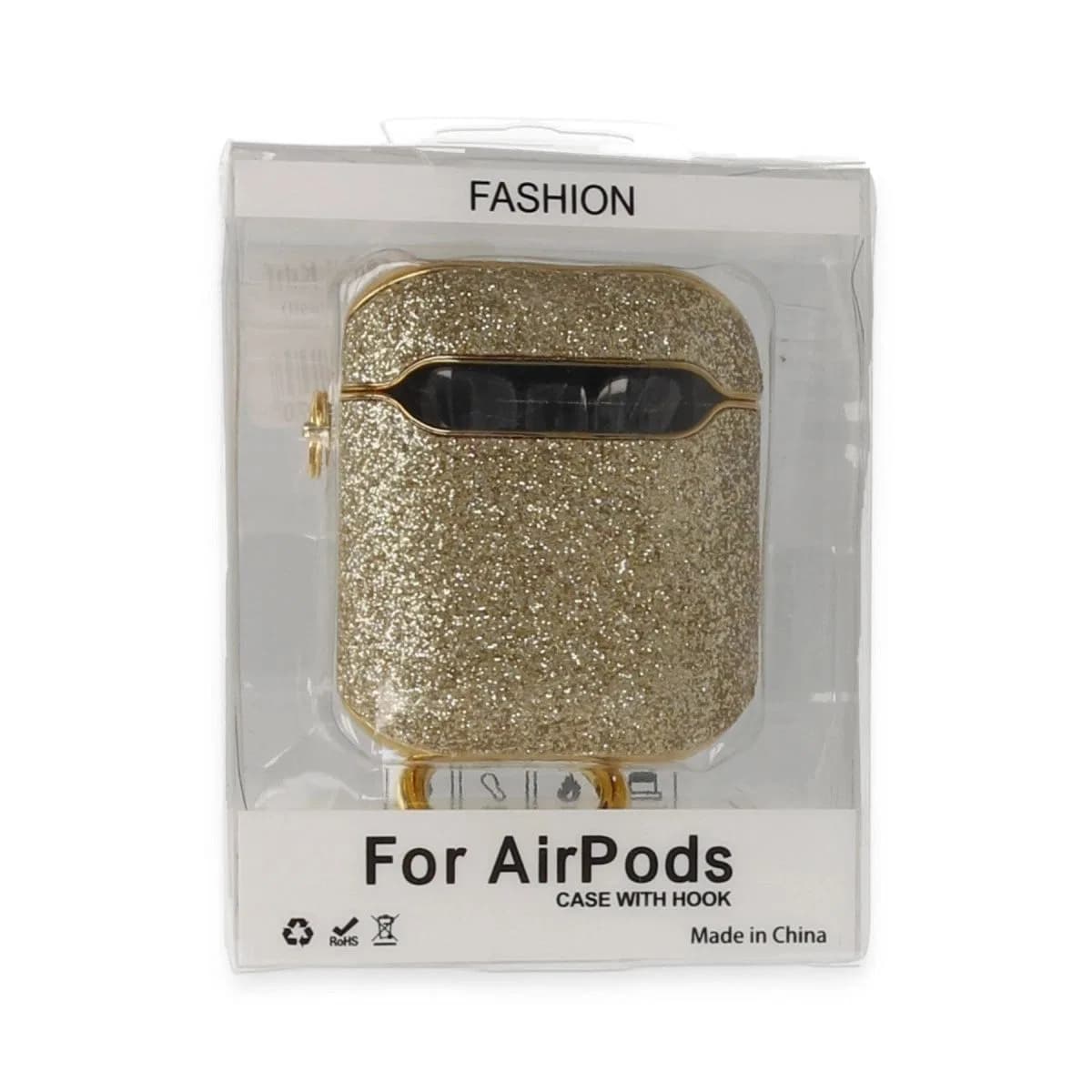 Apple Airpods 2 (2. nesil) Spell Simli Kılıf - Gold