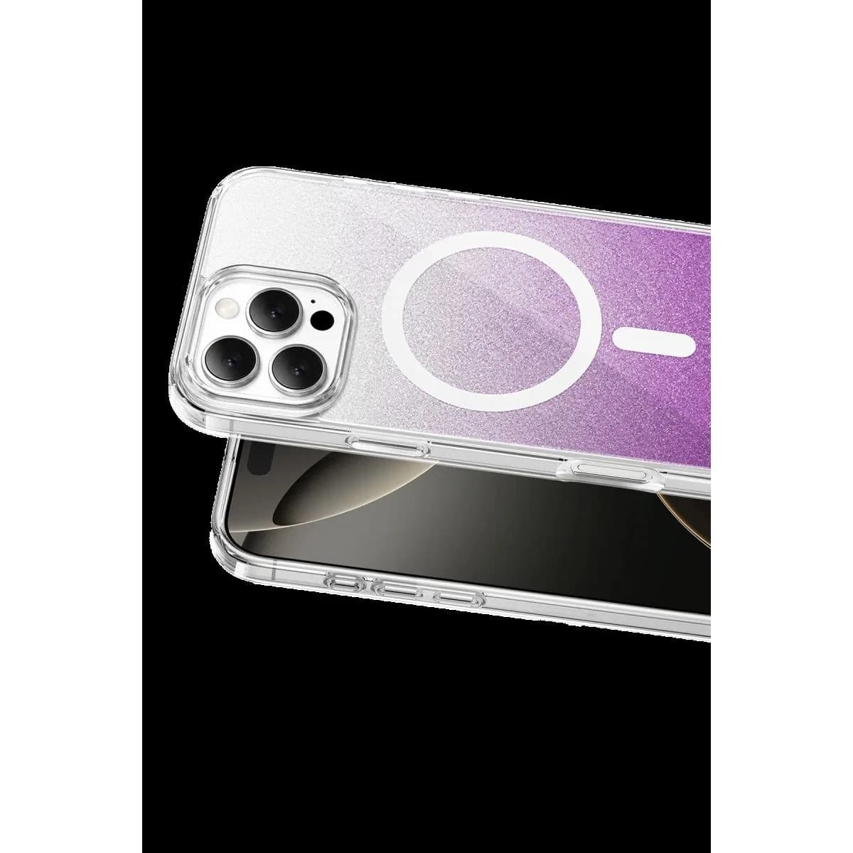 Onegif Apple İphone 16 Pro Max Sora Simli Magsafe Kapak - Mor