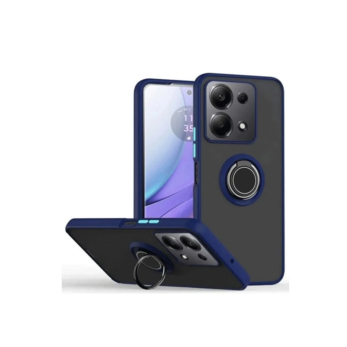 Xiaomi Redmi Note 13 Pro 5g Kılıf Montreal Yüzüklü Silikon Kapak - Lacivert