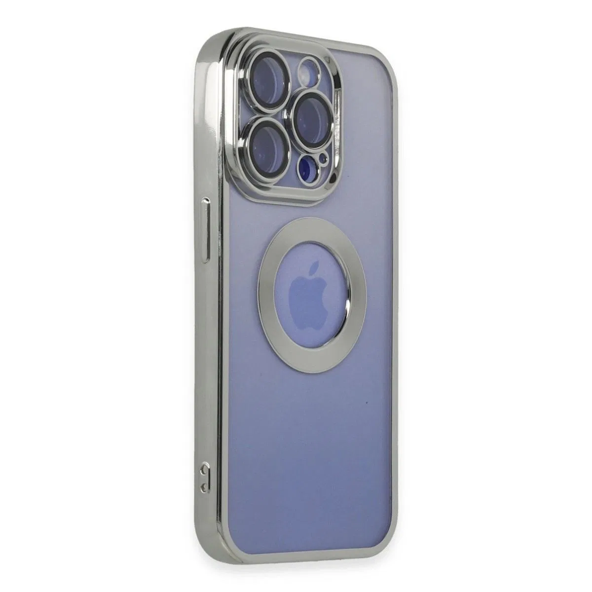 Apple İphone 15 Pro Max Kılıf Slot Silikon - Gümüş