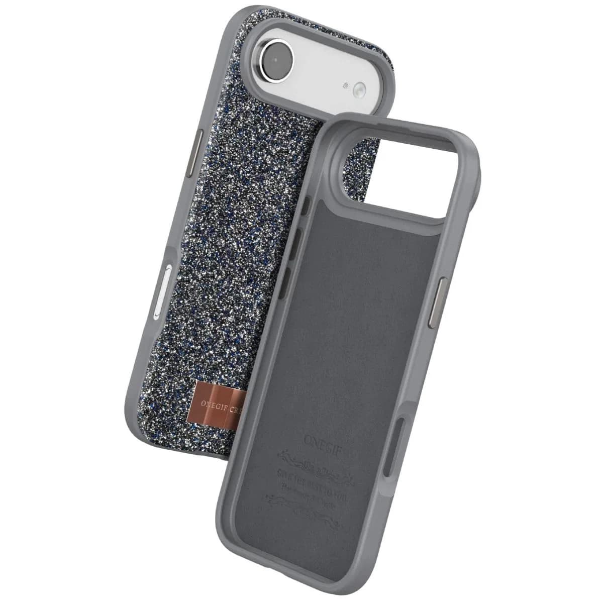 Onegif Apple İphone 17 Air Bright Simli Kapak - Gümüş