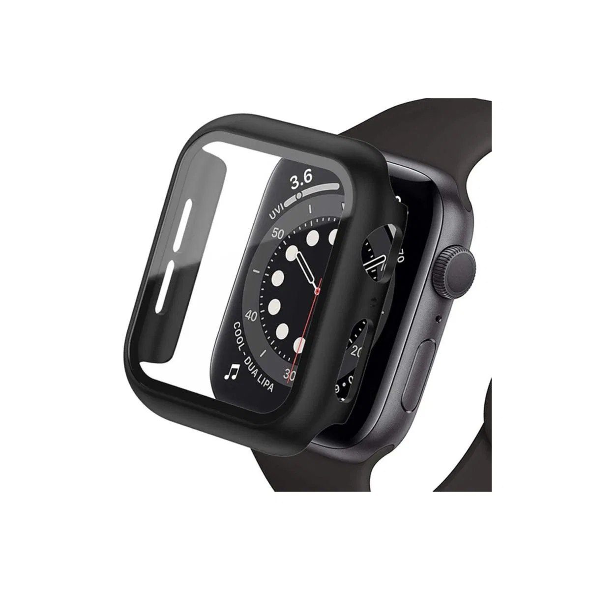 Apple Watch Ultra 49mm Camlı Kasa Ekran Koruyucu - Siyah