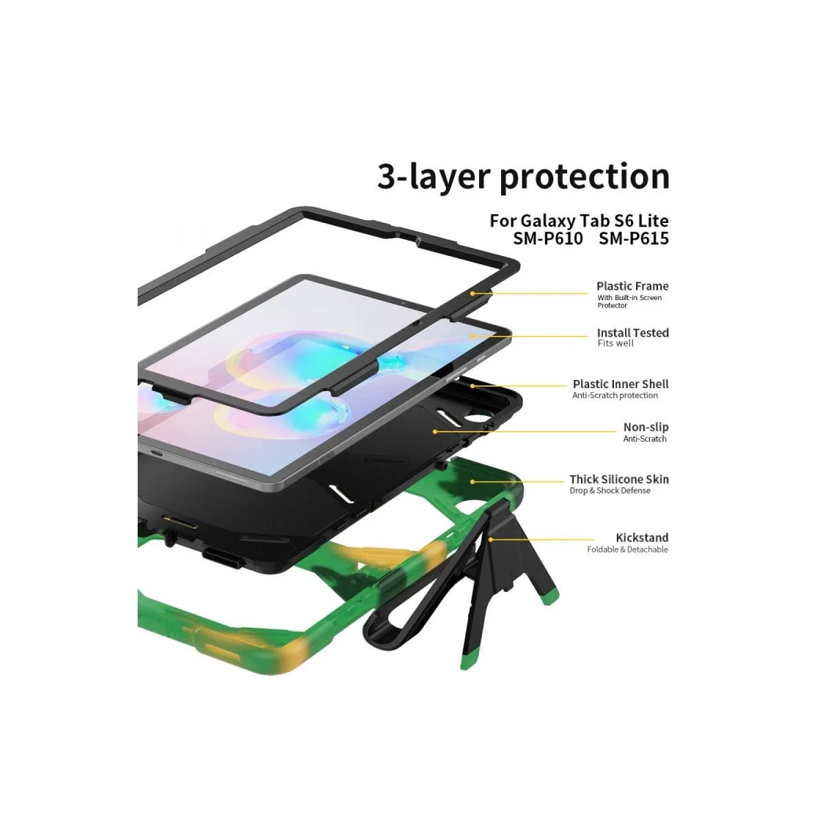 Samsung Galaxy T500 Tab A7 10. 4 Kılıf Griffin Tablet Kapak - Kamuflaj