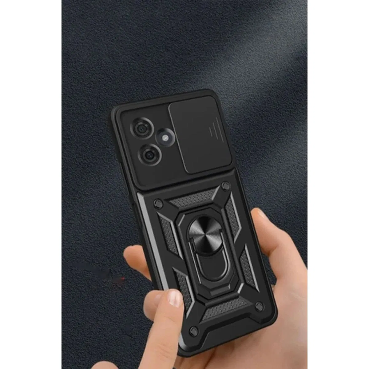 Xiaomi Redmi Note 13 Pro Plus Kılıf Pars Lens Yüzüklü Silikon - Kırmızı
