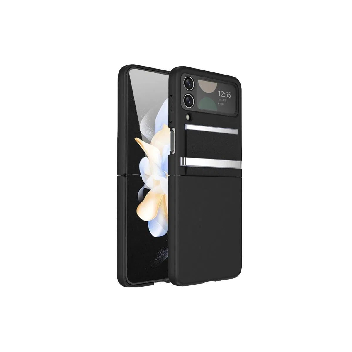Samsung Galaxy Z Flip 3 Kılıf Belt Flip Kapak - Siyah