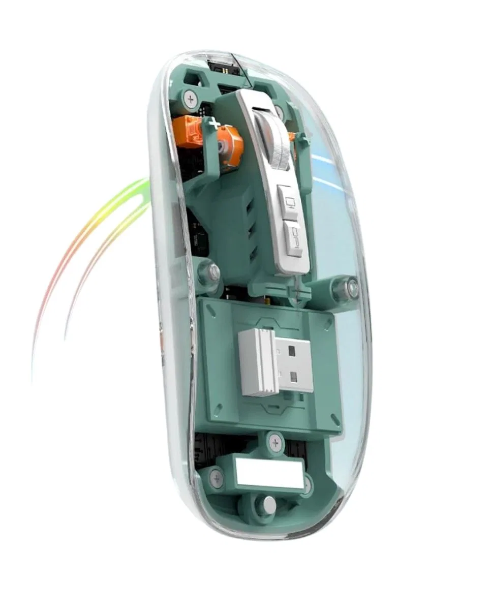 Bluetooth Ve 2. 4g Usb Destekli Pilli Kablosuz Şeffaf Mouse Yeni Nesil