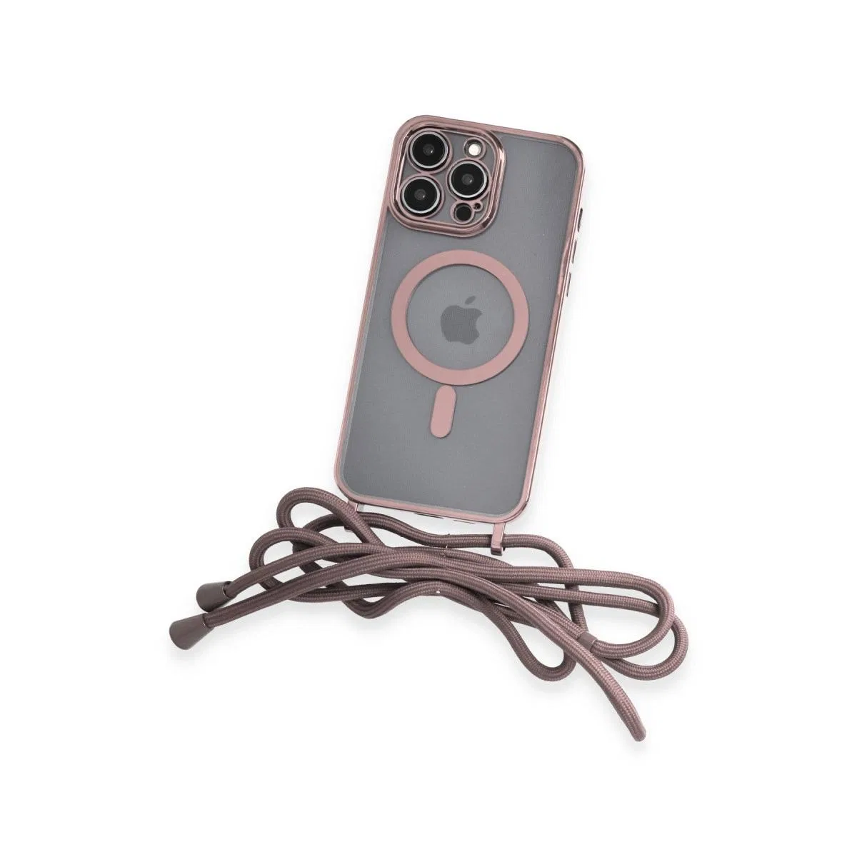 Apple İphone 13 Pro Max Kılıf Divo Lazer Askılı Magsafe Kapak - Pembe