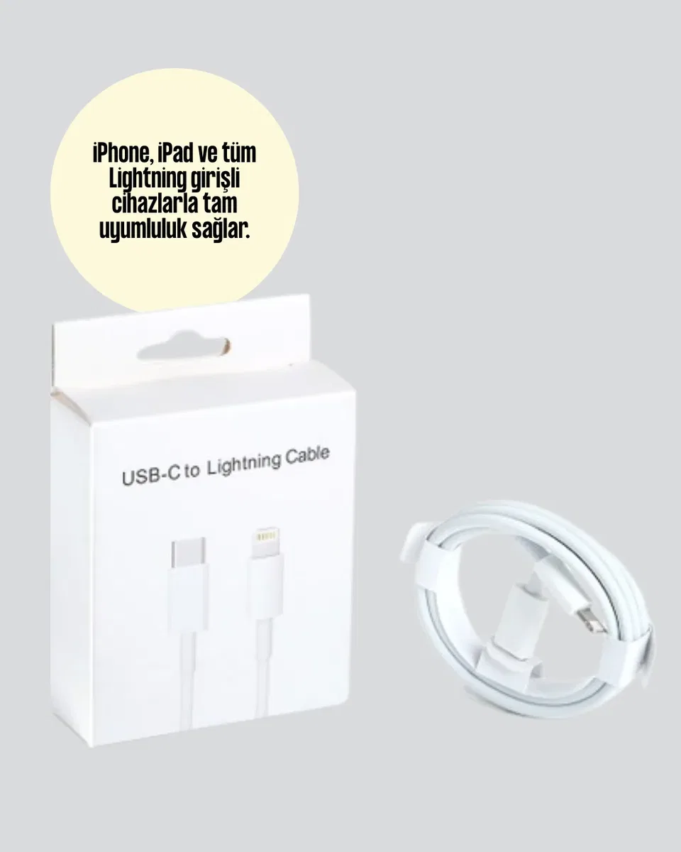 Orijinal Kalite 30W Type-C Lightning Hızlı Şarj Kablosu – 1. 2m Dayanıklı
