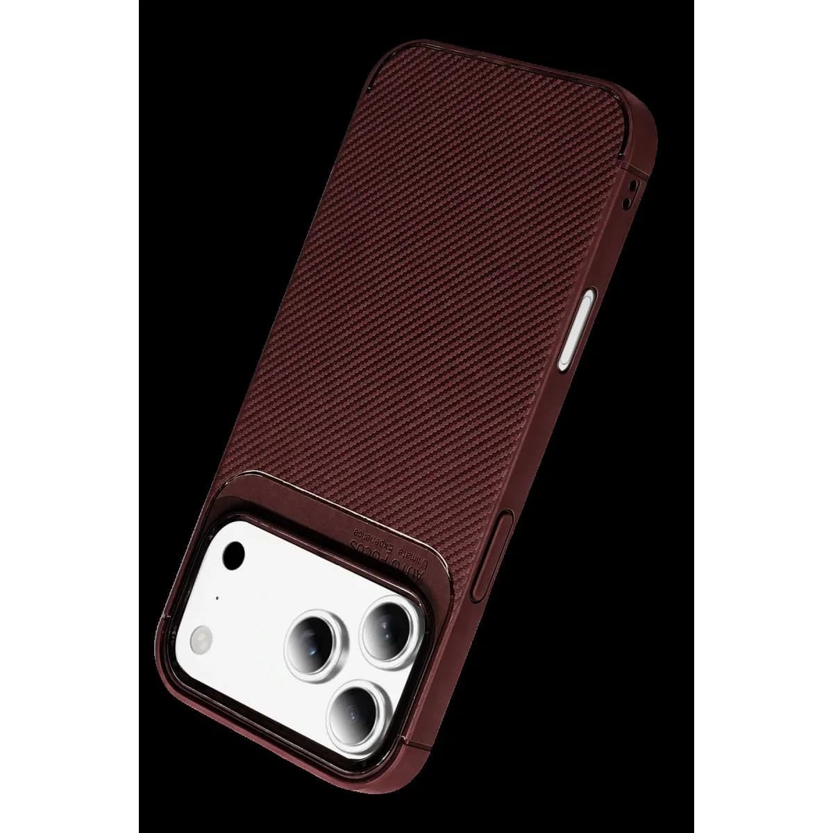 Newface Apple İphone 18 Pro Auto Focus Karbon Kapak - Bordo