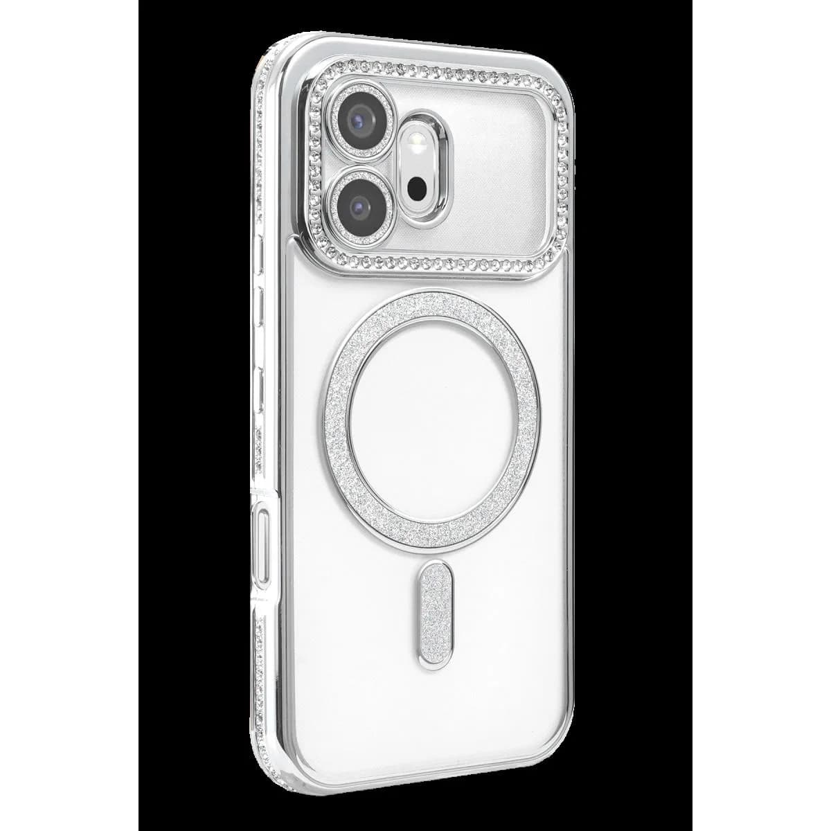 Huawei Honor 600 Joke Simli Magneticsafe Kılıf - Gümüş