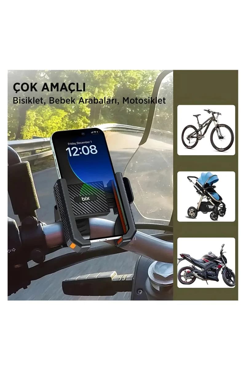 Gidon Bağlantılı Bisiklet Motosiklet İçin Esnek Abs 4-7. 8″ İnç Telefon Tutucu 360° Dönebilen Tasarım