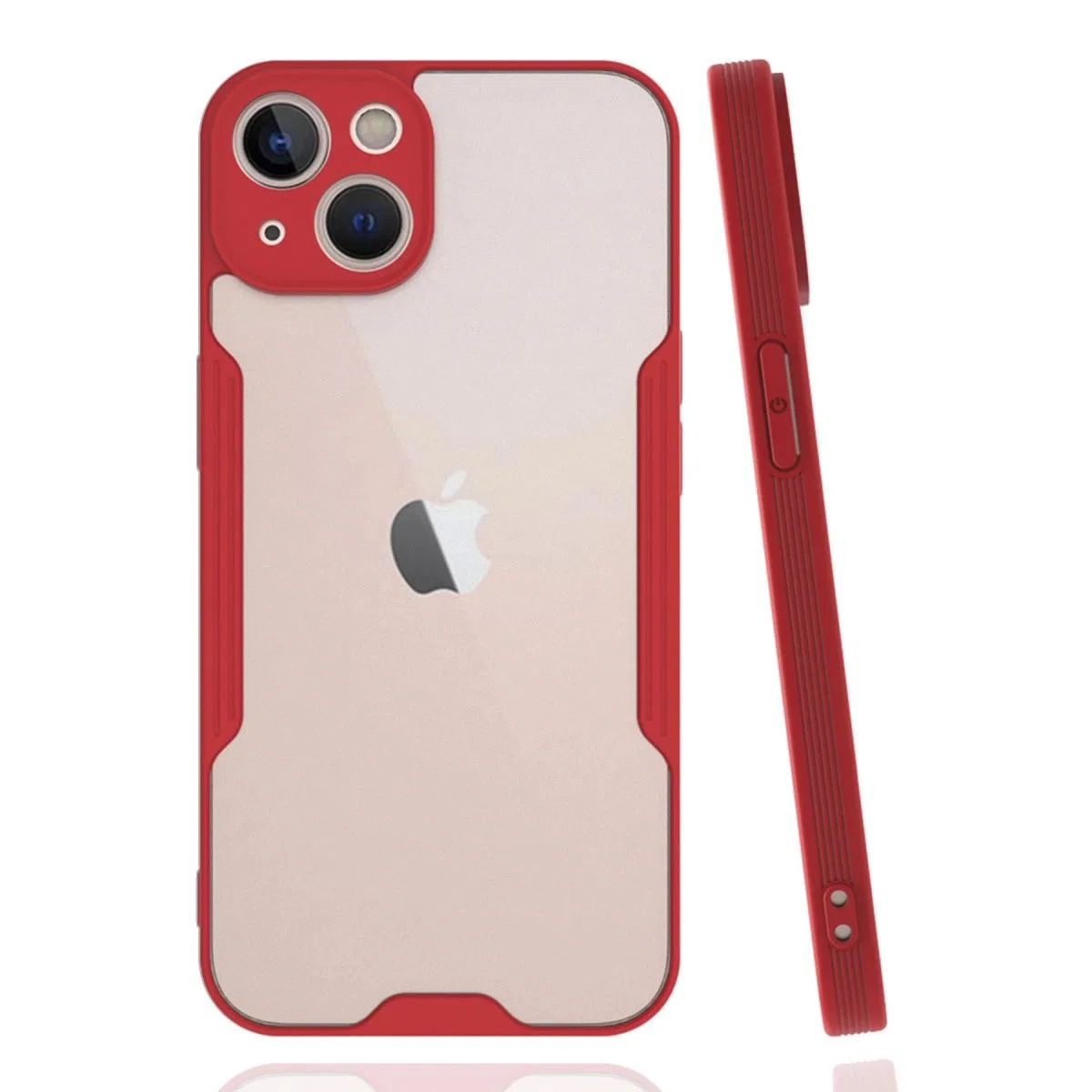 Apple İphone 14 Plus Kılıf Platin Silikon - Kırmızı
