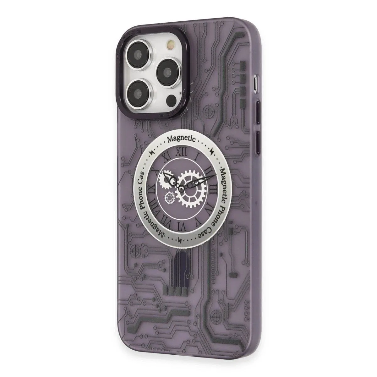 Apple İphone 14 Pro Kılıf Apollo Magneticsafe Desenli Kapak - Apollo Mor - 5