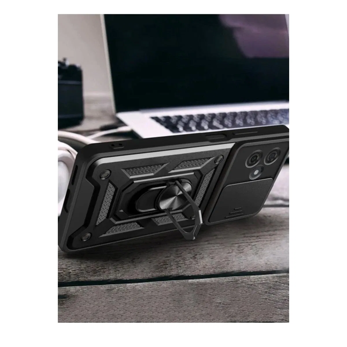 Xiaomi Redmi Note 13 Pro Plus Kılıf Pars Lens Yüzüklü Silikon - Lacivert