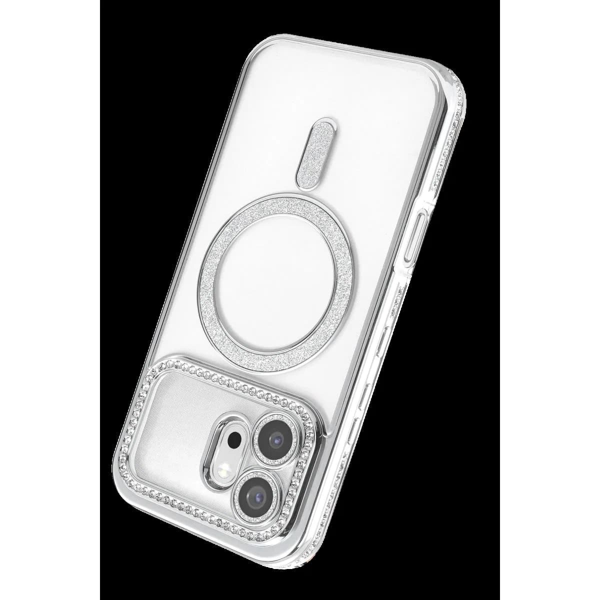 Huawei Honor 600 Joke Simli Magneticsafe Kılıf - Gümüş