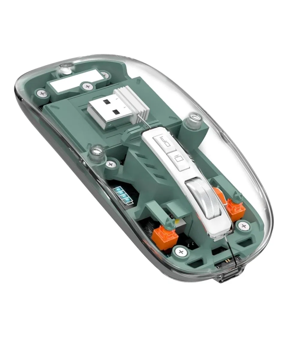 Bluetooth Ve 2. 4g Usb Destekli Pilli Kablosuz Şeffaf Mouse Yeni Nesil