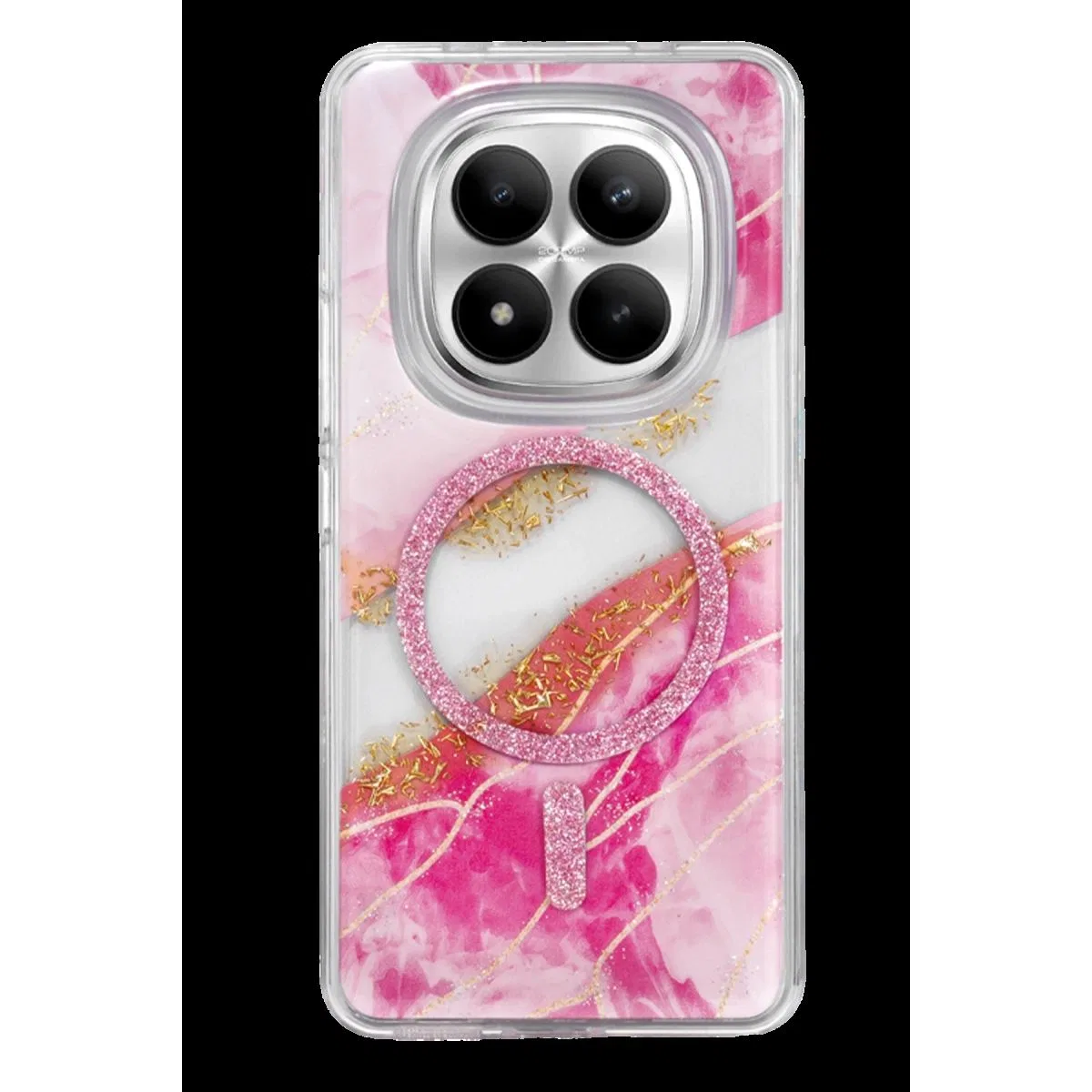 Onegif Xiaomi Redmi Note 15 Pro 5g Lotus Simli Magsafe Kapak - Pembe