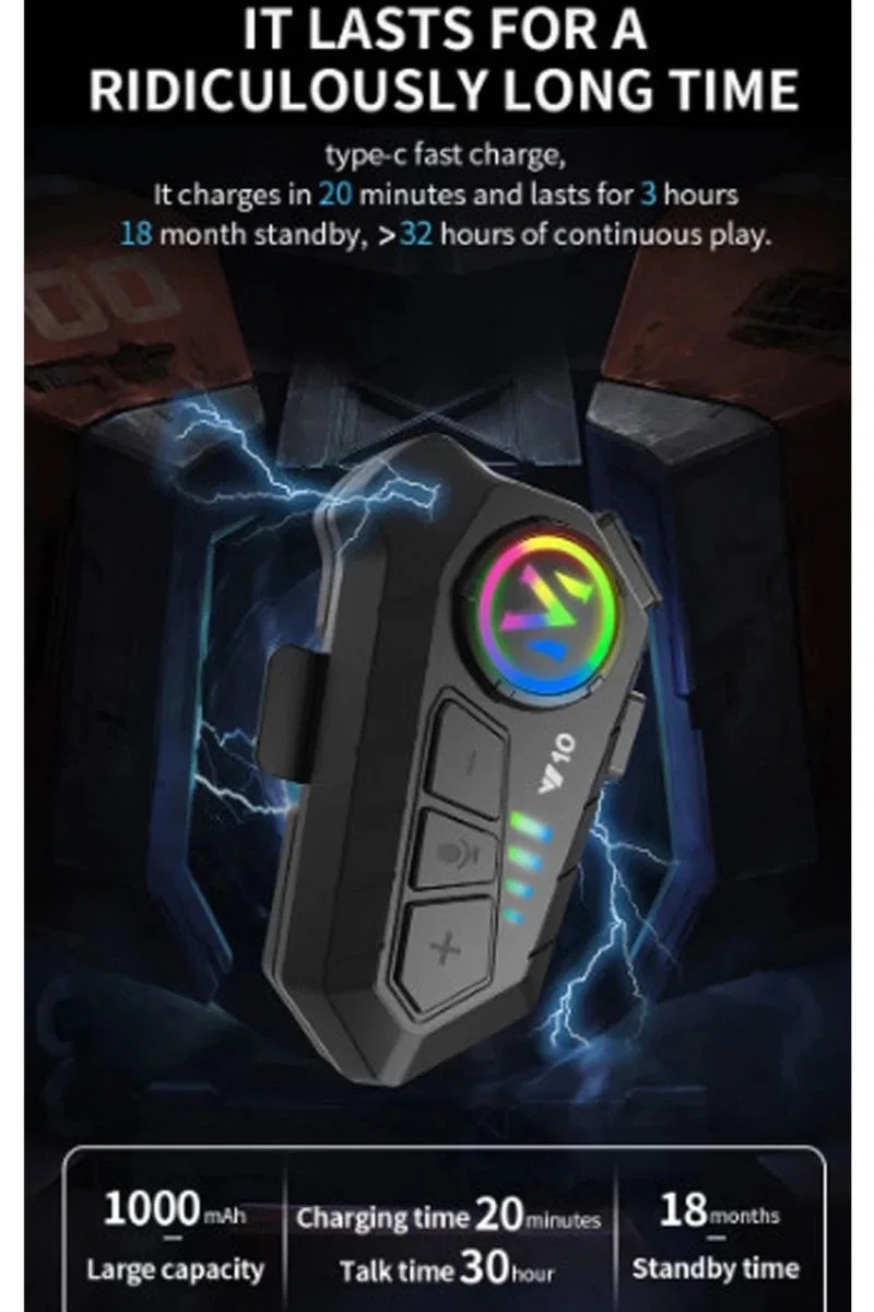 Y10 Kask Kulaklık Bluetooth Motosiklet Kulaklık 5, 3 Bluetooth Intercom Motorsiklet Kulaklık