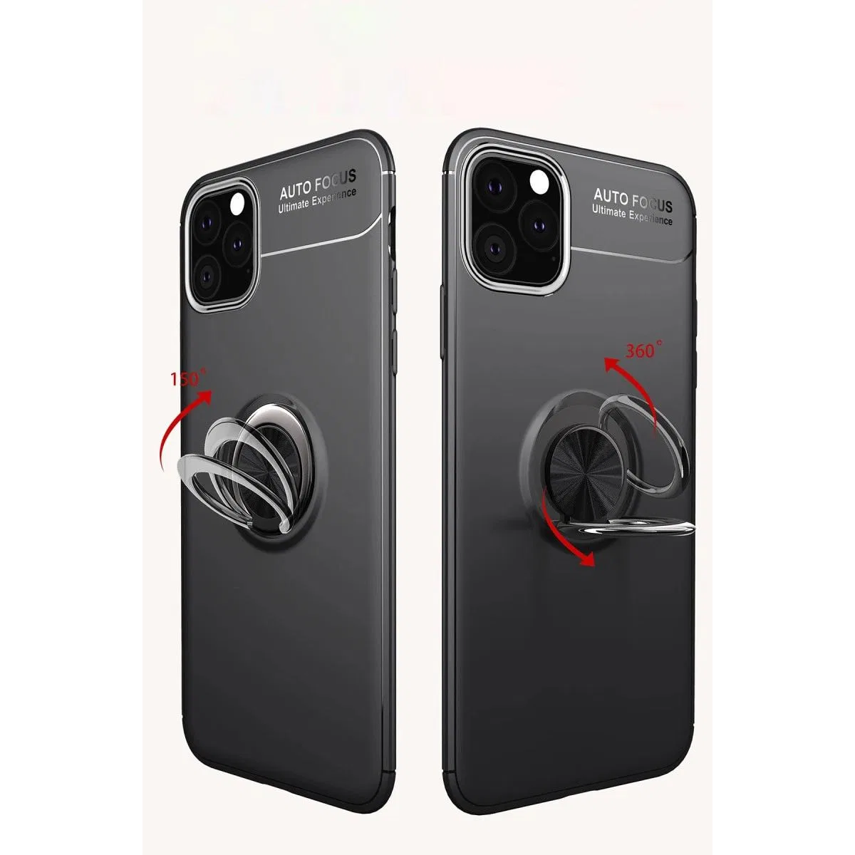 Apple İphone 11 Pro Max Kılıf Range Yüzüklü Silikon - Siyah-gold