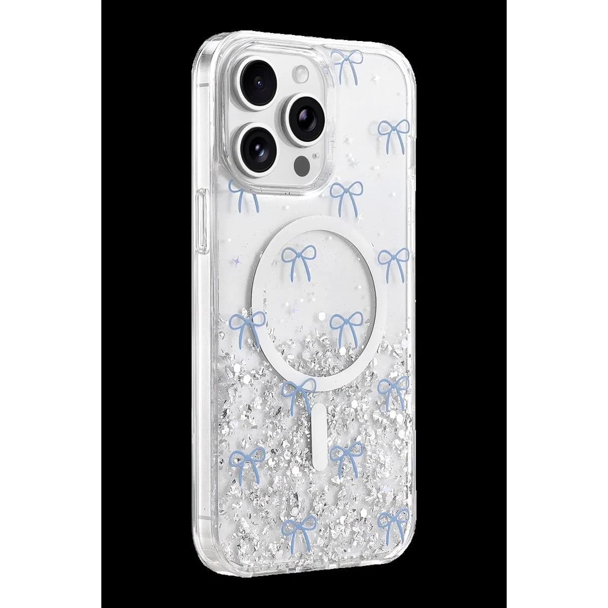 Onegif Apple İphone 15 Pro Max Misk Simli Magsafe Kapak - Desen 3