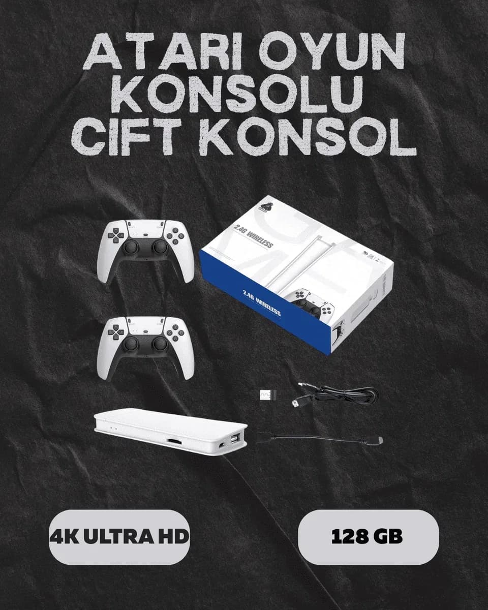 M15 Retro Konsol – 20. 000 Oyunlu, Çift Gamepadli, 4K HDMI