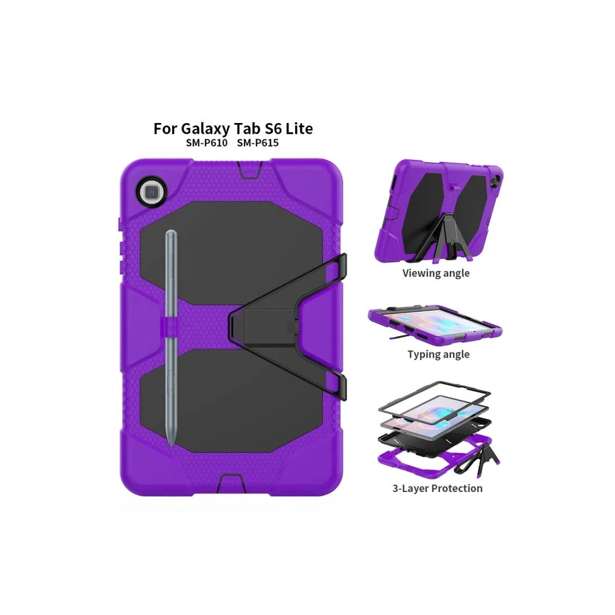 Samsung Galaxy P610 Tab S6 Lite 10. 4 Kılıf Griffin Tablet Kapak - Mor