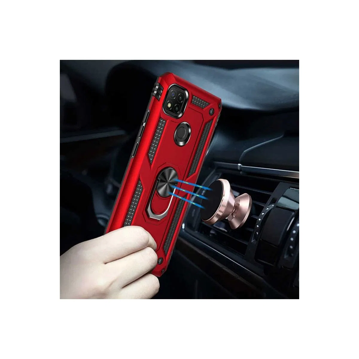 Xiaomi Redmi 9c Kılıf Sofya Yüzüklü Silikon Kapak - Rose