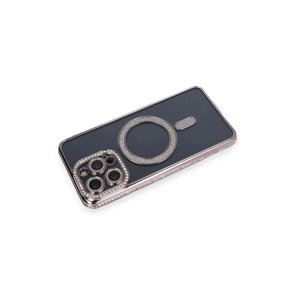 Apple İphone 14 Pro Kılıf Joke Simli Magneticsafe Kılıf - Gri