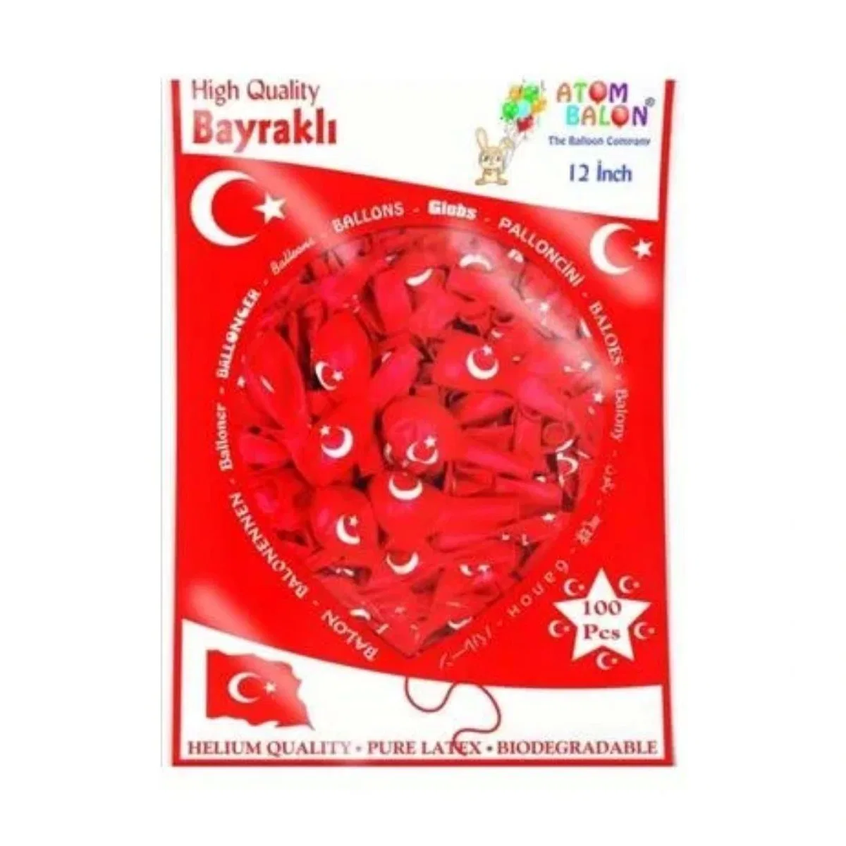 Türk Bayrağı Balonu 100'lü