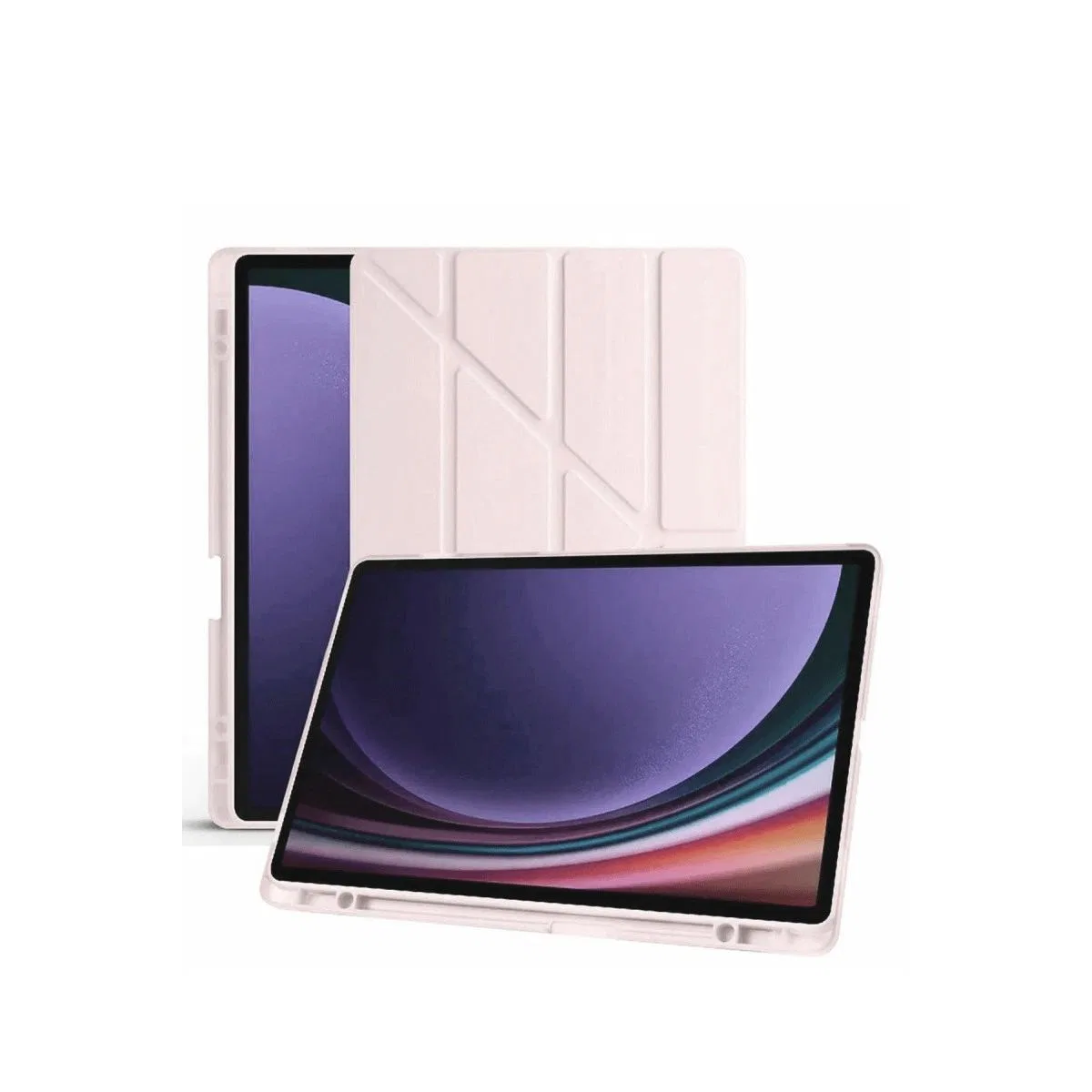 Samsung Galaxy X610 Tab S9 Fe Plus 12. 4 Kılıf Kalemlikli Mars Tablet Kılıfı - Rose Gold