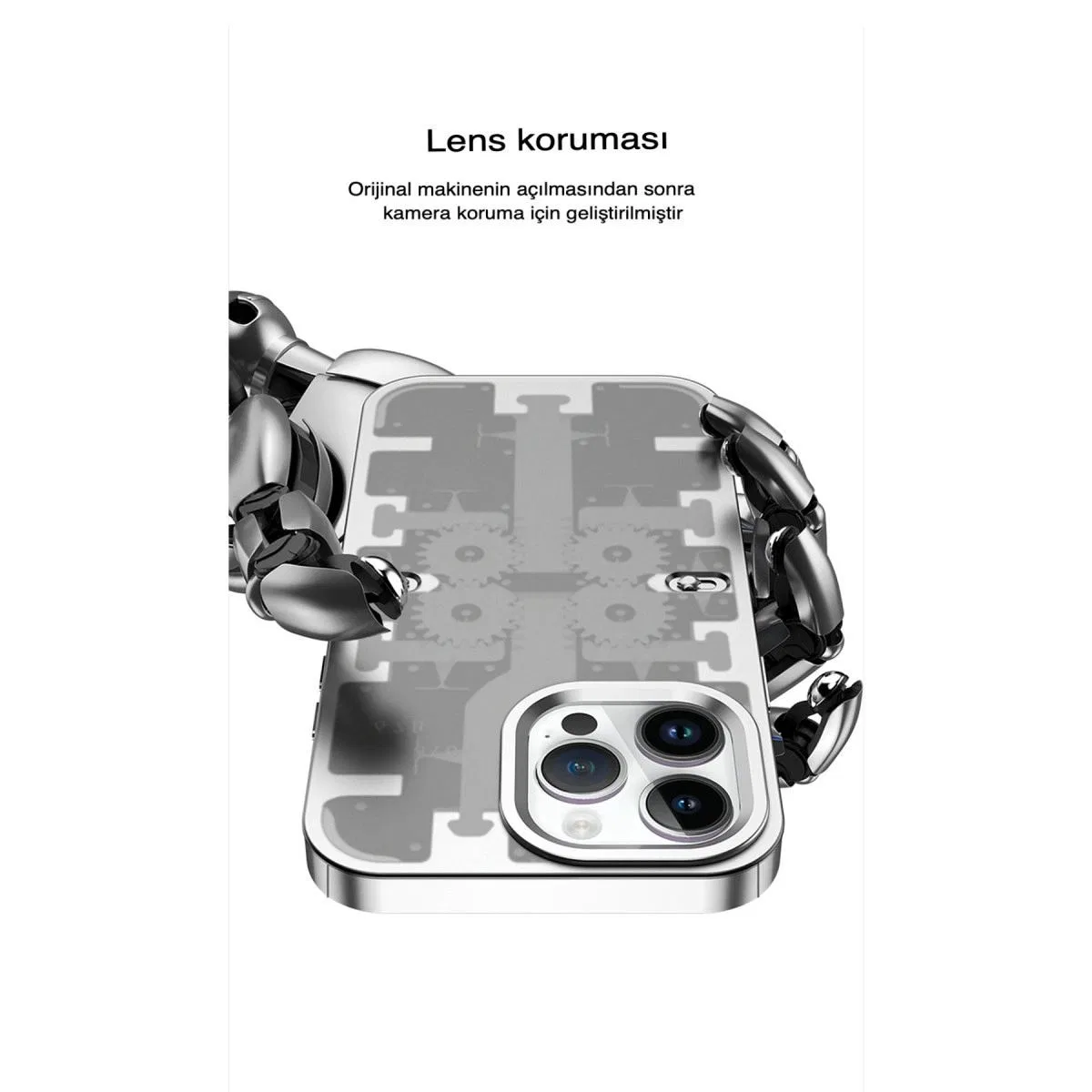 Apple İphone 14 Pro Max Kılıf Mekanik Bumper Kapak - Gold