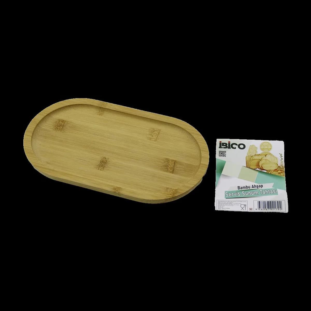 Ahşap Bambu Oval Mini Servis Tepsisi 25 x 14 x 1. 4 cm