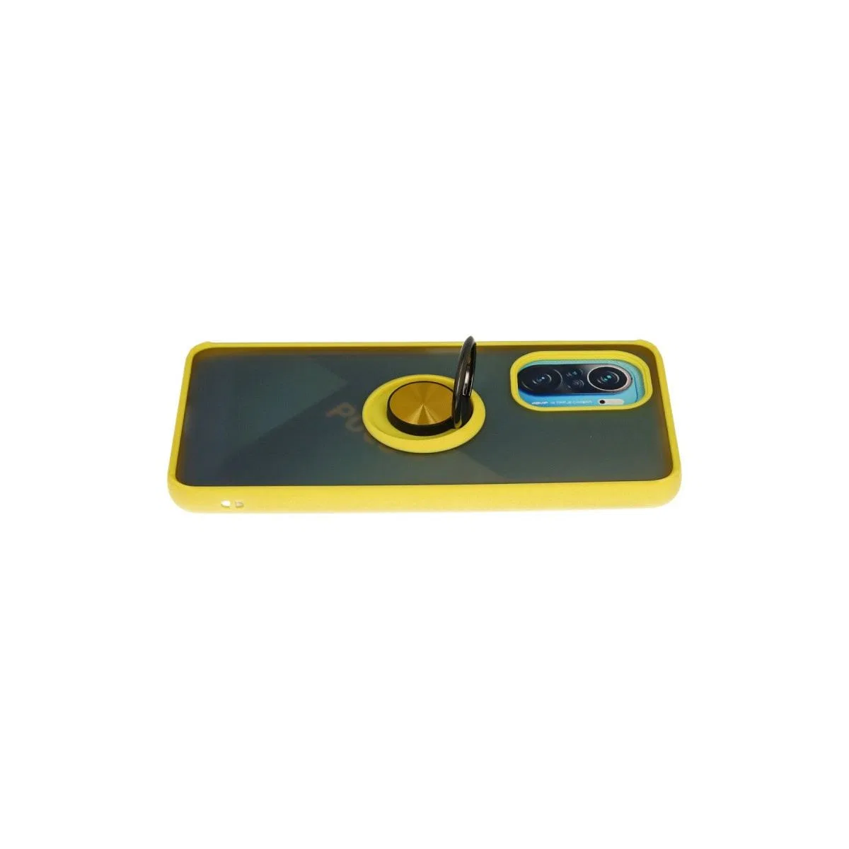 Xiaomi Redmi K40 Kılıf Montreal Yüzüklü Silikon Kapak - Sarı