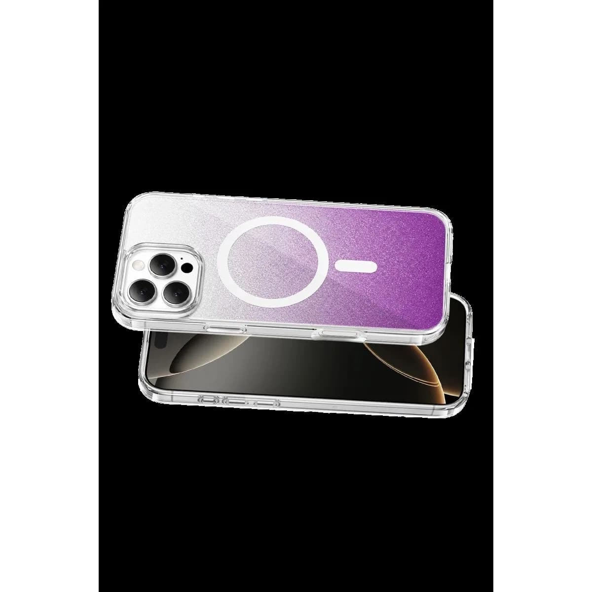 Onegif Apple İphone 16 Pro Max Sora Simli Magsafe Kapak - Mor