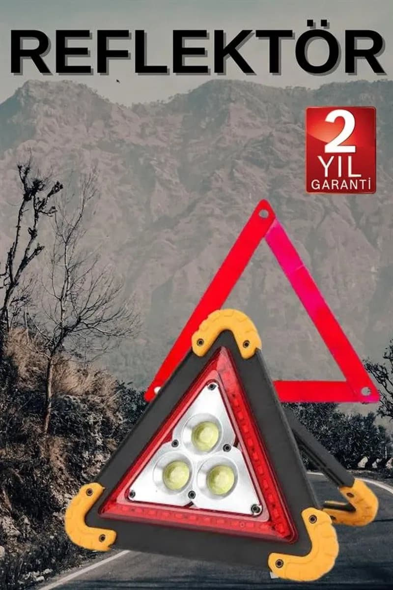Solar Şarjlı Çok Fonksiyonlu Reflektör Işıklı Ikaz Lambası Acil Durum Reflektörü Acil Durum Uyarı Lambası