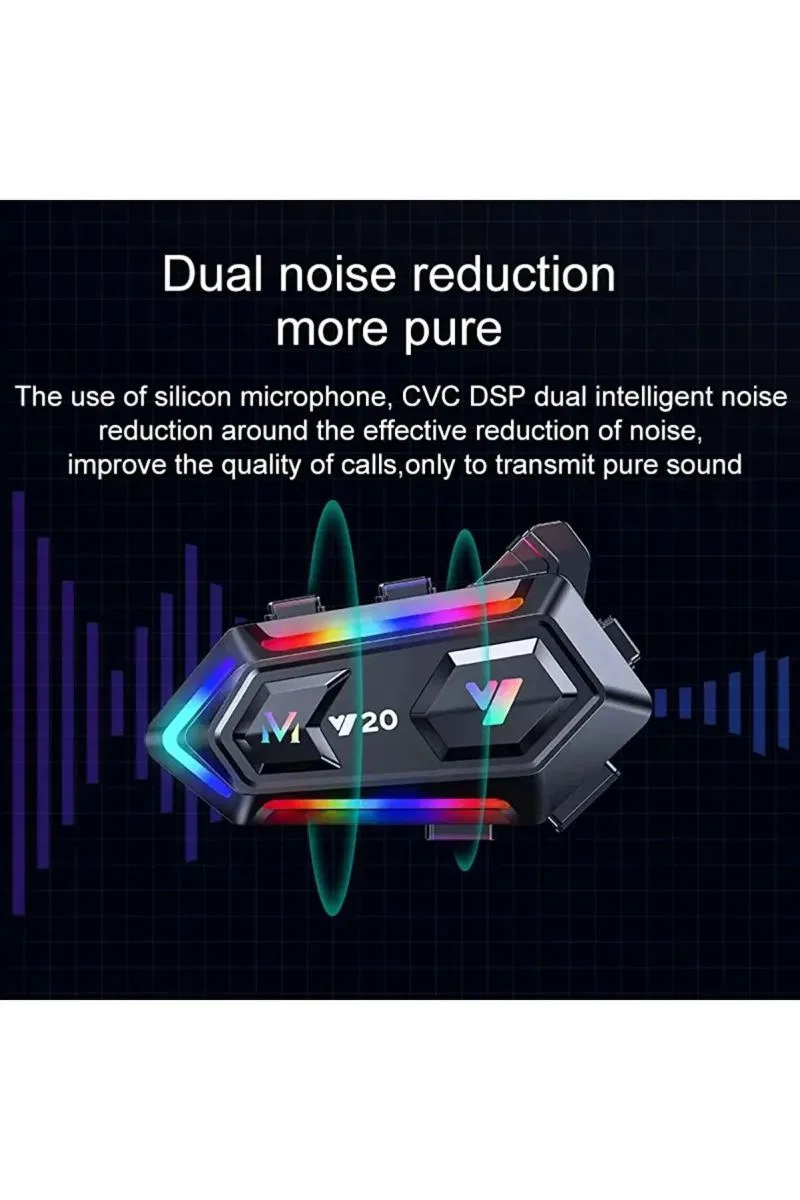 Y20 Motor Kurye Kask Kulaklık Rgb Modlu Bluetooth Motosiklet Kulaklık 5. 3 Bluetooth Interkom