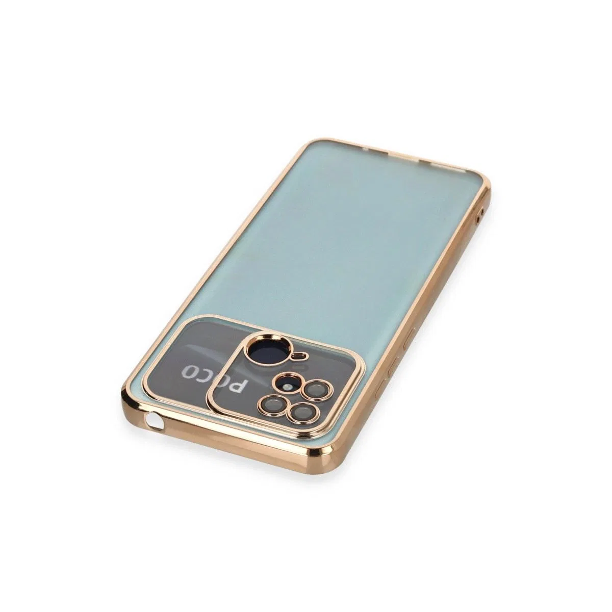 Xiaomi Redmi 10c Kılıf Razer Lensli Silikon - Gold