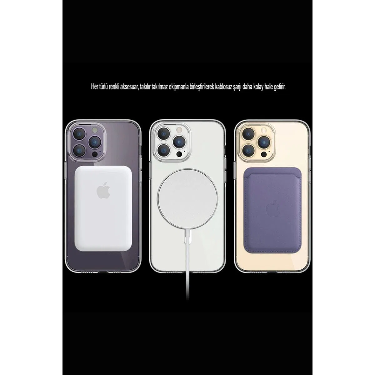 Apple İphone 15 Pro Max Kılıf Tron Şeffaf Magsafe Kapak - Şeffaf