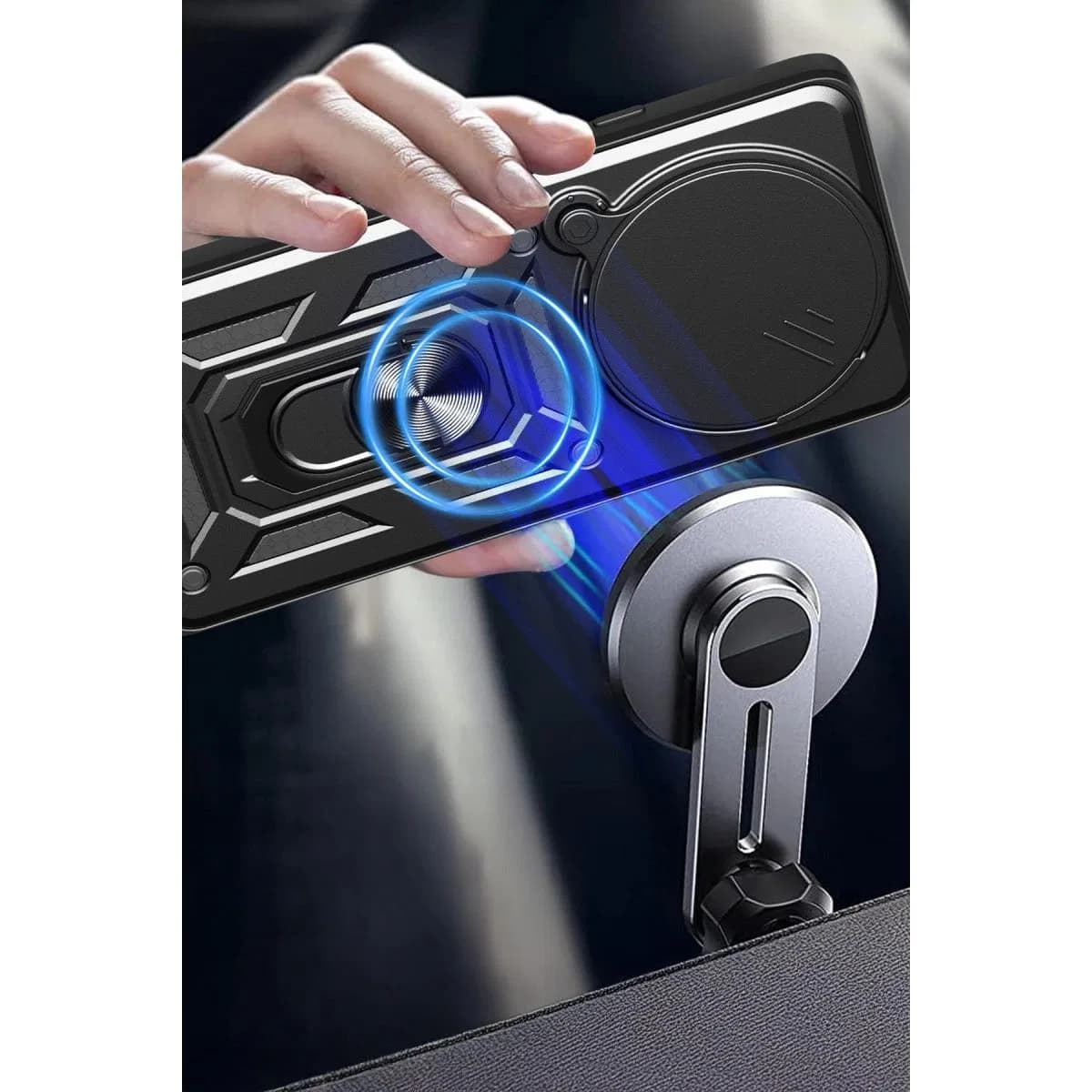 Xiaomi Redmi Note 14 Pro Plus Kılıf Pars Lens Yüzüklü Silikon - Siyah