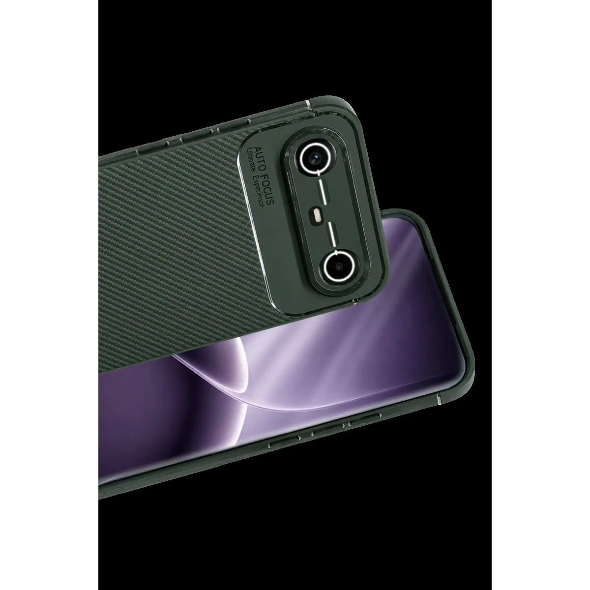 Tecno Spark Slim 5g Auto Focus Karbon Kapak - Koyu Yeşil