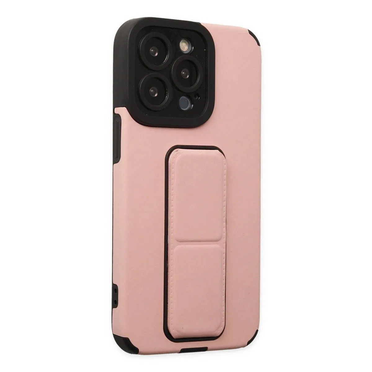 Apple İphone 13 Pro Max Kılıf Mega Standlı Silikon - Pudra